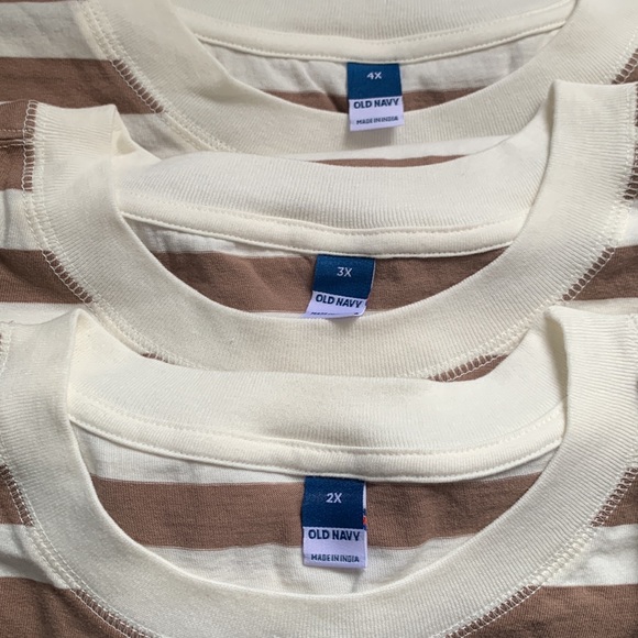 NWT stripes brown t shirt multiple sizes - Picture 2 of 7